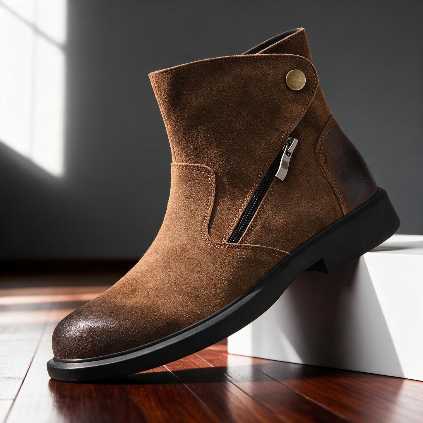 Gold Button Chelsea Boots
