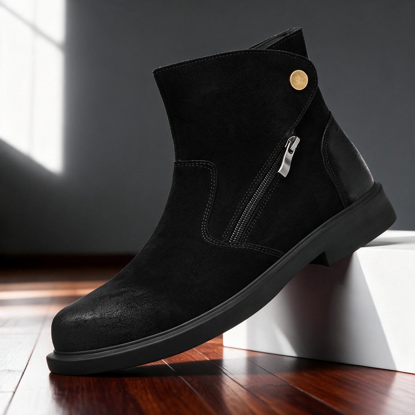 Gold Button Chelsea Boots