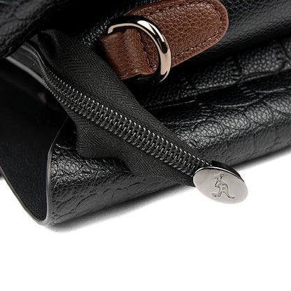 Diagonal Leather Shoulder Tote