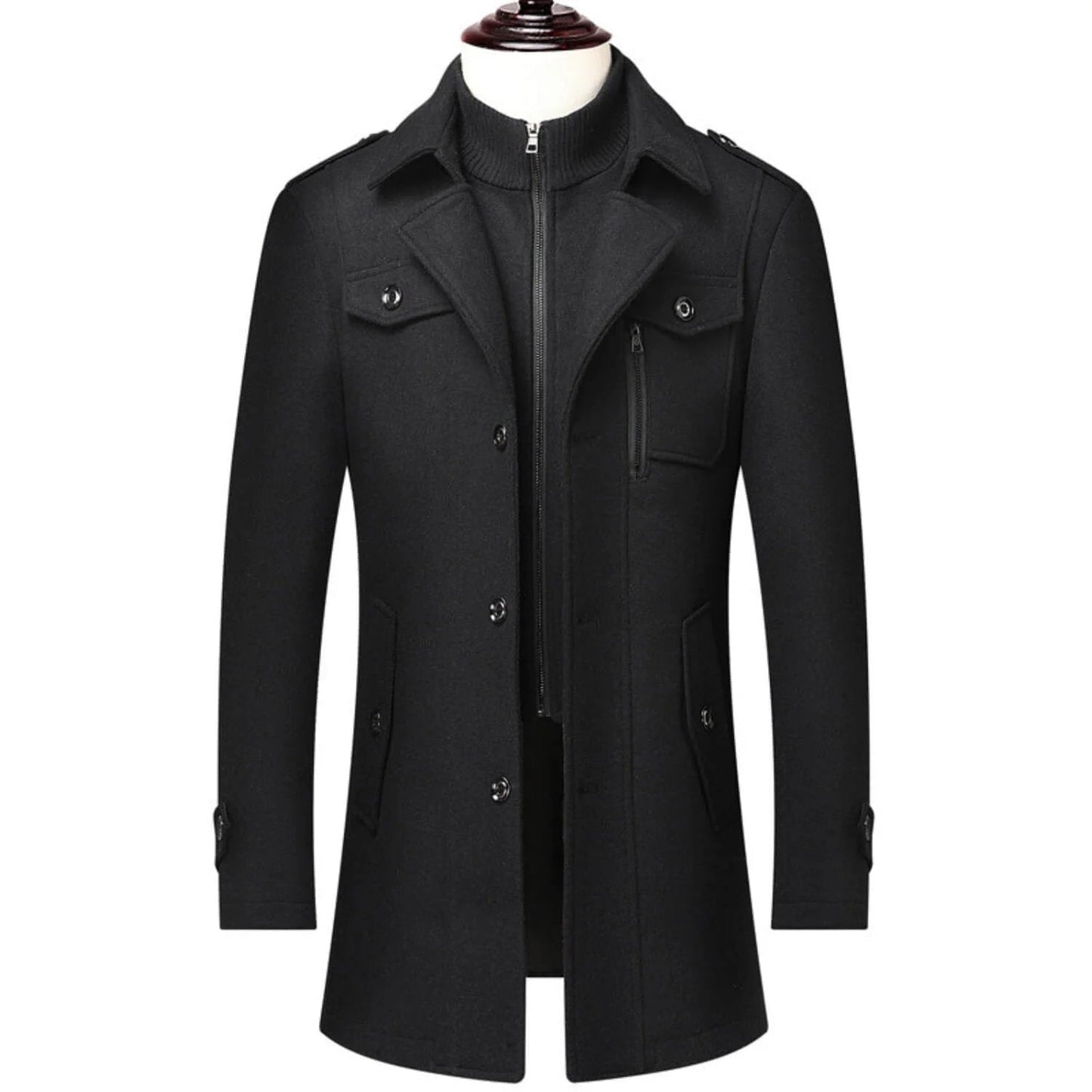 Wool Blend Trench Coat