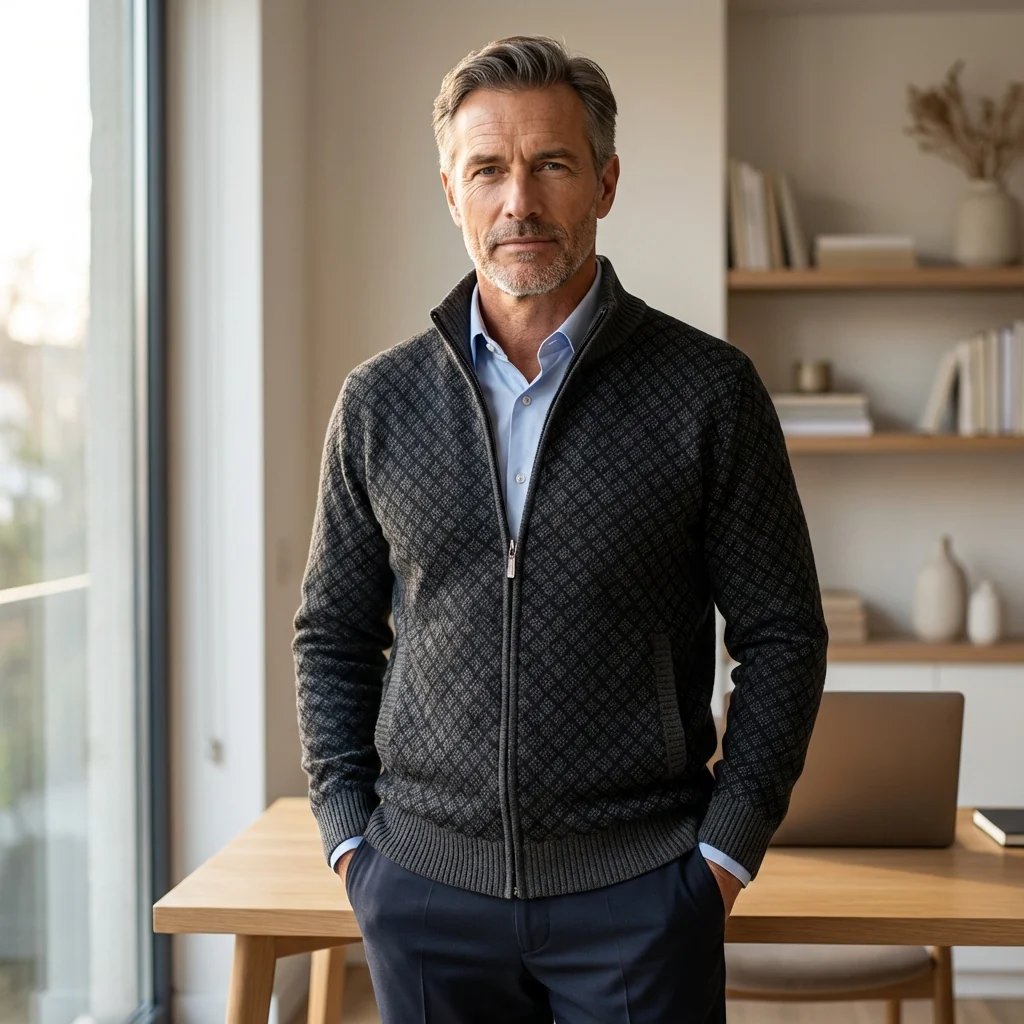 Casual Zip-Up Sweater Jacket