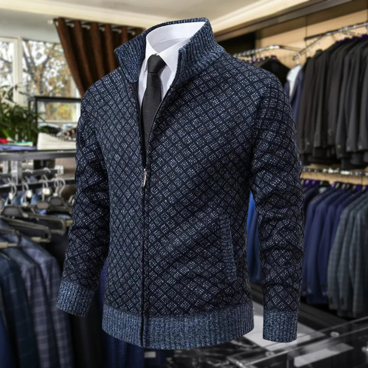 Casual Zip-Up Sweater Jacket