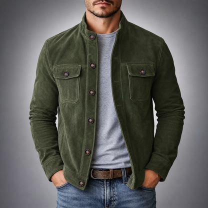 Suede Stand Collar Jacket