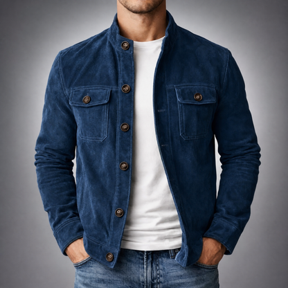 Suede Stand Collar Jacket