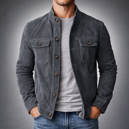 Suede Stand Collar Jacket