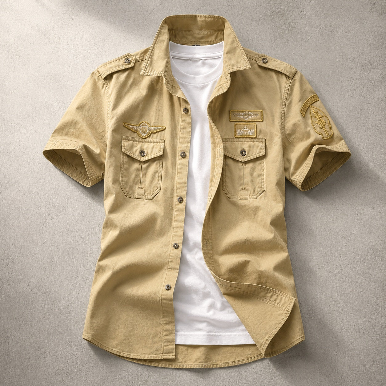 Military Style Cotton Shirt
