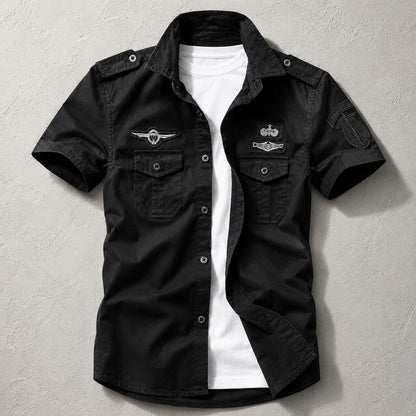 Military Style Cotton Shirt