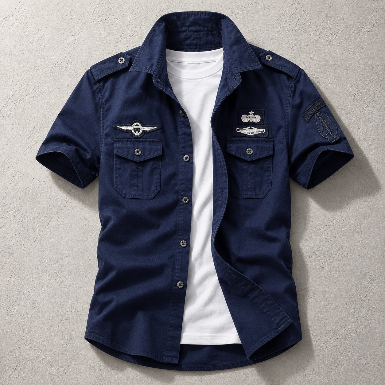 Military Style Cotton Shirt
