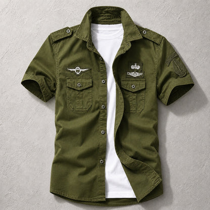 Military Style Cotton Shirt