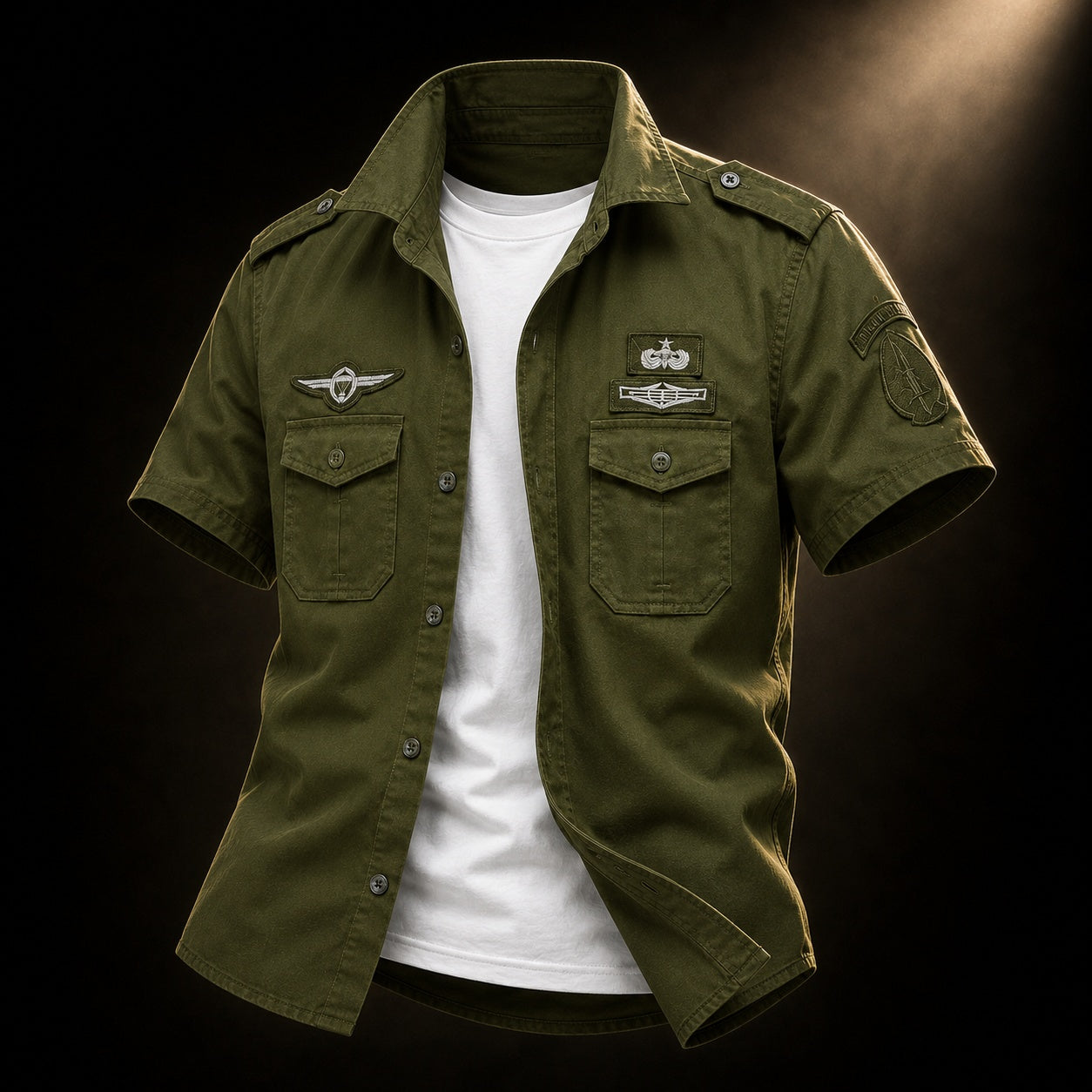Military Style Cotton Shirt