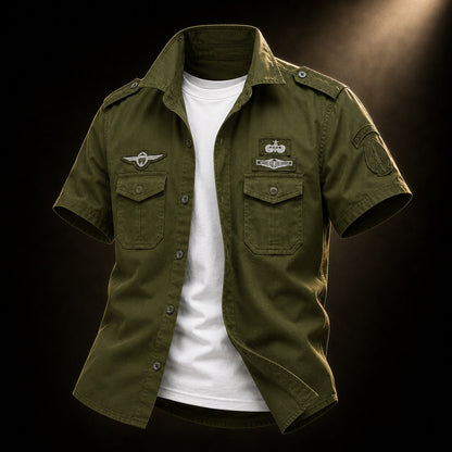 Military Style Cotton Shirt