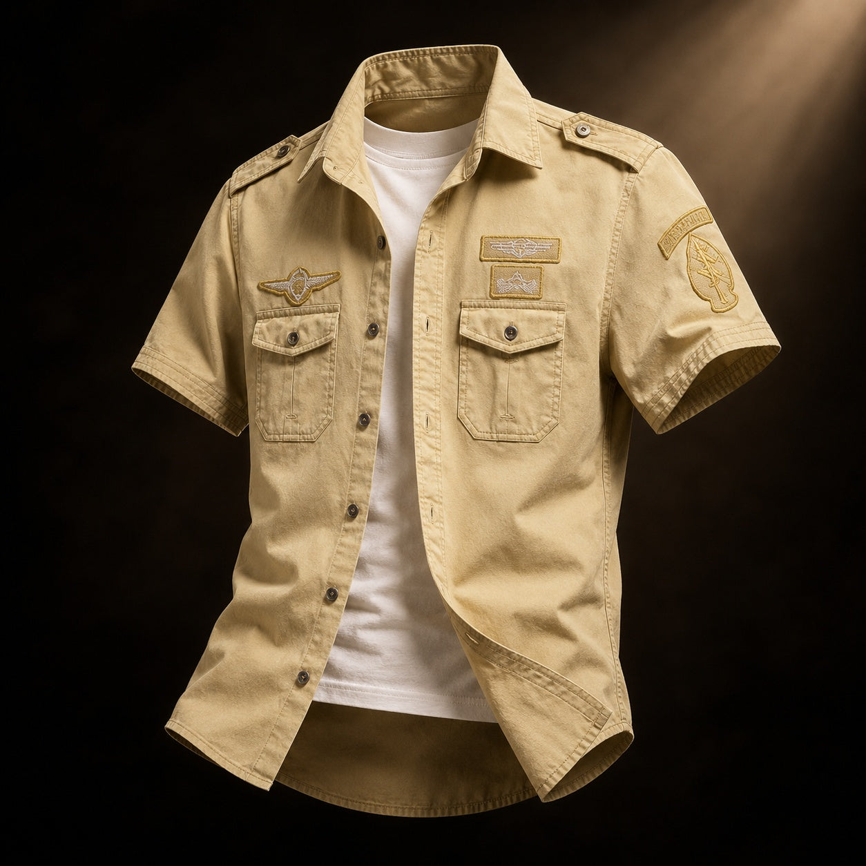 Military Style Cotton Shirt