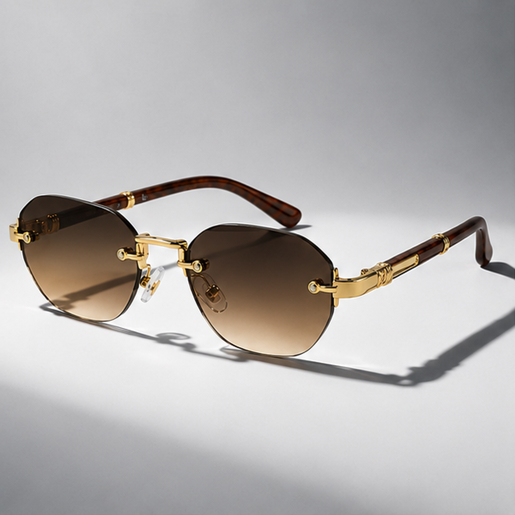 Square Rimless Punk Sunglasses