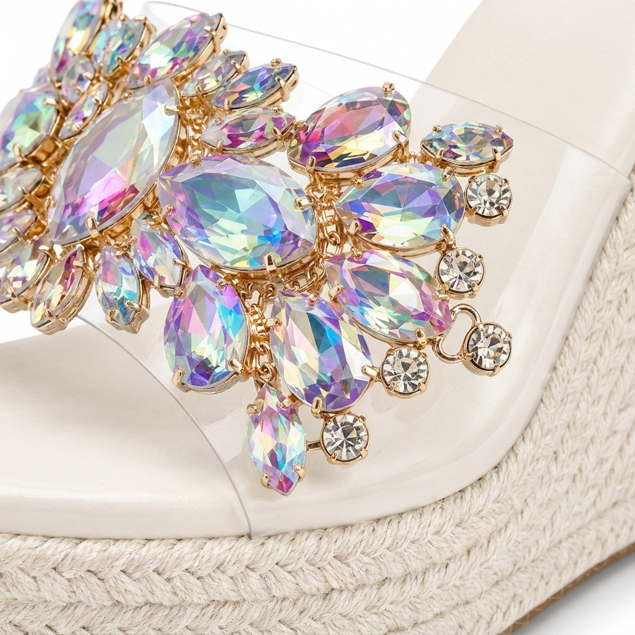 Rhinestone High Heel Slides